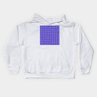 Checkered Hand Drawn Pattern in Purple Kids Hoodie